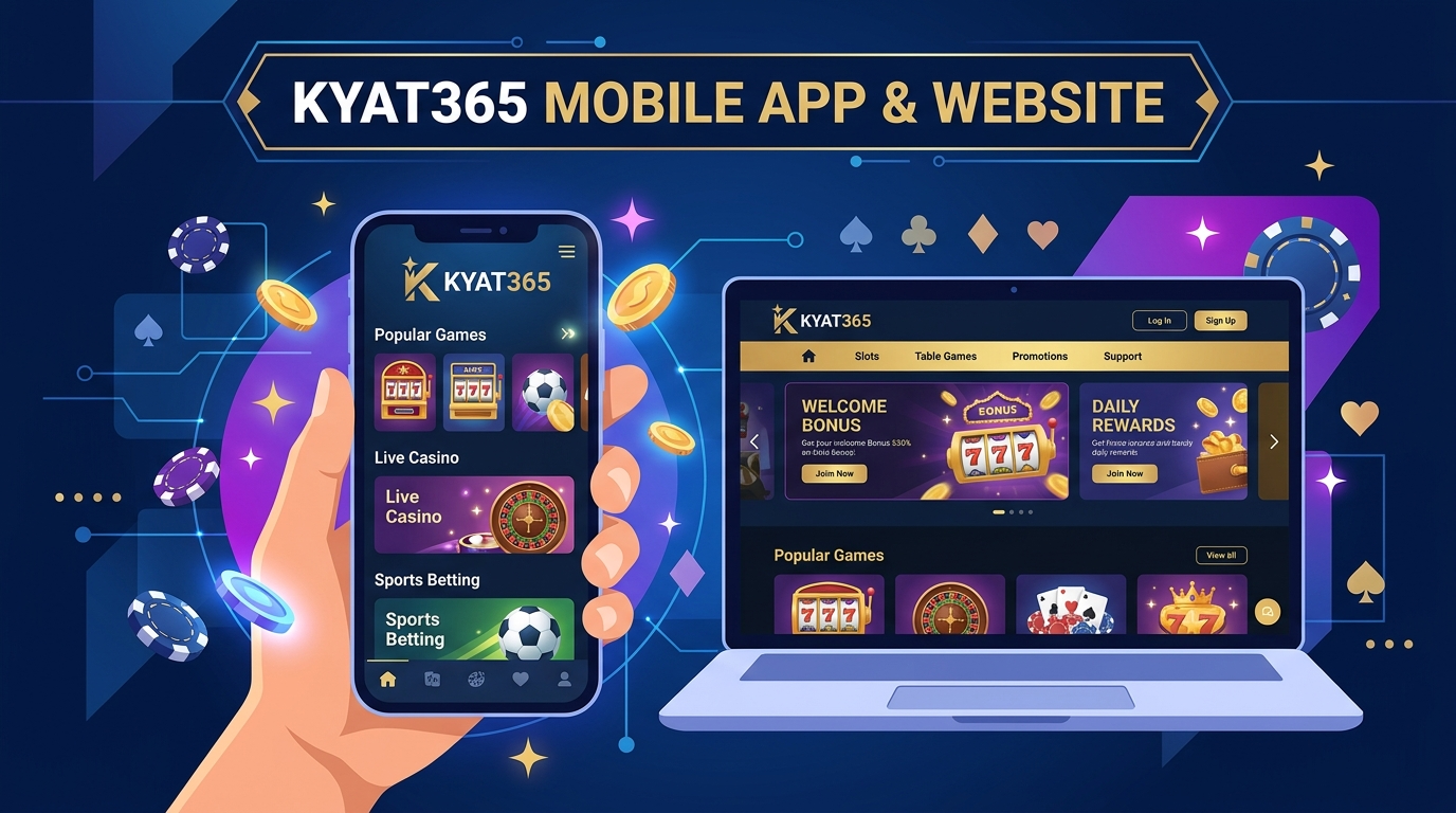 KYAT365 မိုဘိုင်းအက်ပ်နှင့် ကွန်ရက်စာမျက်နှာ